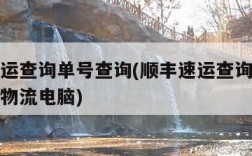 顺丰速运查询单号查询(顺丰速运查询单号查询跟踪物流电脑)