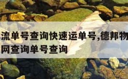 德邦物流单号查询快速运单号,德邦物流单号查询官网查询单号查询