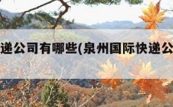 国际快递公司有哪些(泉州国际快递公司有哪些)