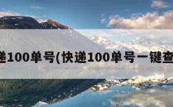 快递100单号(快递100单号一键查询)