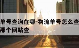 查物流单号查询在哪-物流单号怎么查询物流信息在那个网站查