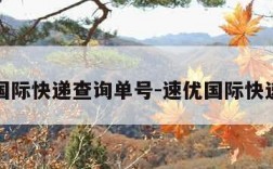 速优国际快递查询单号-速优国际快递官网