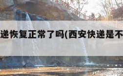 西安快递恢复正常了吗(西安快递是不是停运了)