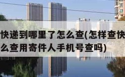 怎样查快递到哪里了怎么查(怎样查快递到哪里了怎么查用寄件人手机号查吗)