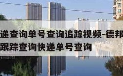 德邦快递查询单号查询追踪视频-德邦快递单号查询跟踪查询快递单号查询