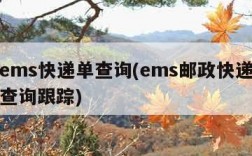 邮政ems快递单查询(ems邮政快递查询单号查询跟踪)