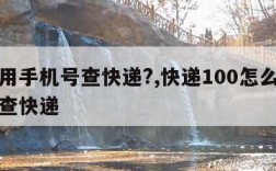 怎么用手机号查快递?,快递100怎么用手机号查快递