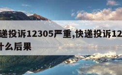 快递投诉12305严重,快递投诉12315什么后果