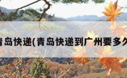 青岛快递(青岛快递到广州要多久)