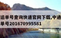 中通快运单号查询快递官网下载,中通快运单号查询单号201670995581