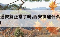 西安快递恢复正常了吗,西安快递什么时候恢复2021