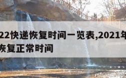 2022快递恢复时间一览表,2021年快递恢复正常时间