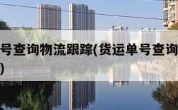 货运单号查询物流跟踪(货运单号查询物流跟踪信息)