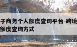 跨境电子商务个人额度查询平台-跨境电商年度个人额度查询方式