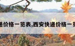 快递价格一览表,西安快递价格一览表