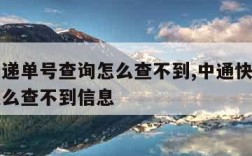 中通快递单号查询怎么查不到,中通快递单号查询怎么查不到信息